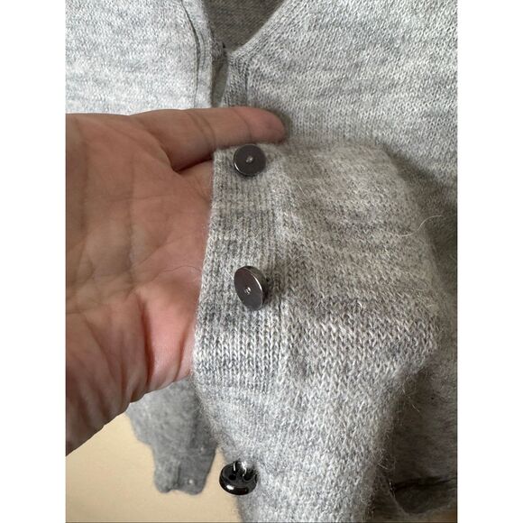 J. Crew Sweater Women's XL Gray Cardigan Wool Blend Buttons Pockets - Picture 5 of 9